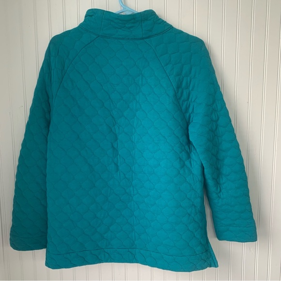 Talbots Turquoise Quilted Top (Large Petite) - Picture 7 of 9